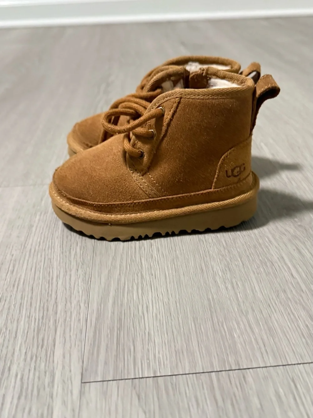 UGG Toddler Chestnut Suede Lace-Up Booties